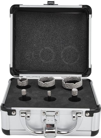 Diamanttegelboorset - Gatenzaagset - Efficiënt Boren - Vacuümgesoldeerd - 6-delig M14 - Zwart