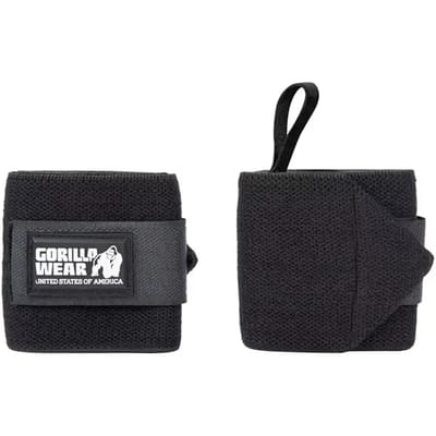 Gorilla Wear Essential Wrist Wraps - Professionele Polswraps - Fitness & Krachttraining - Unisex - One Size - Zwart/Wit