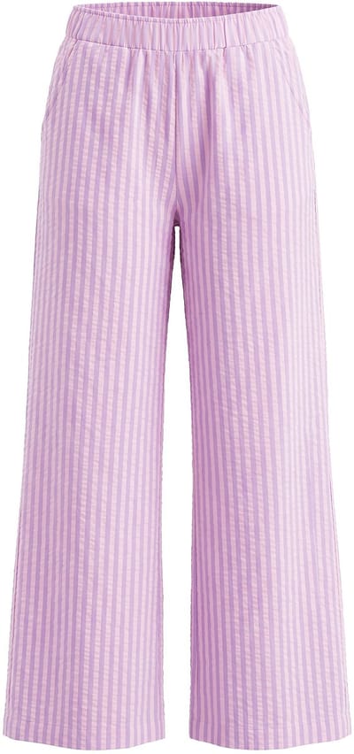 Studio Untold - Dames - Broek wijde pijpen seersucker strepen - Sering - Maat 52