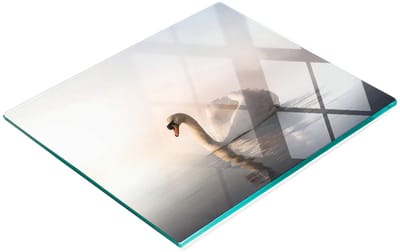 Multifunctionele decoratieve snijplank voor de keuken, gehard glas, zwaan, 60x52 cm