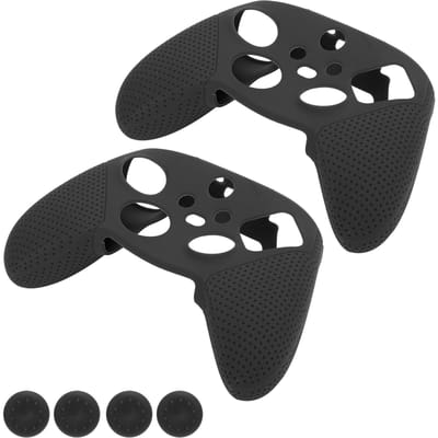 2pcs Antidérapant Silicone Protection Console de Jeu Poignée Manette Grip pour Xbox Series S X(Noir ) noir