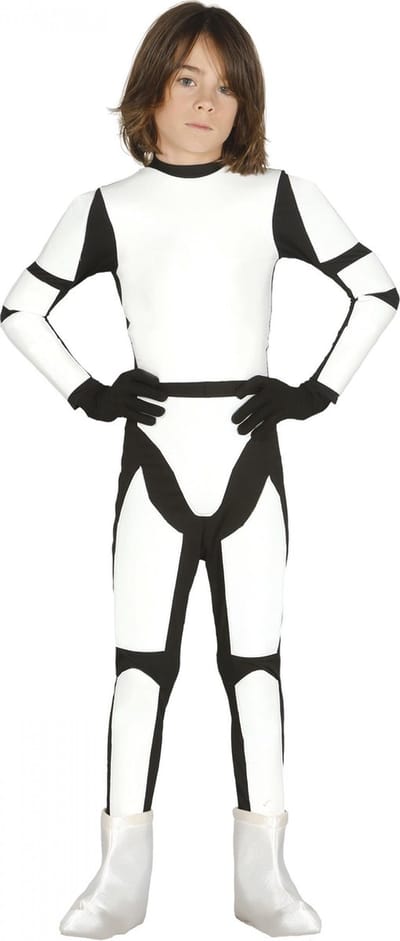 Fiestas Guirca Space trooper verkleed kostuum - kinderen - wit - Ruimte ranger - astronaut 110/116