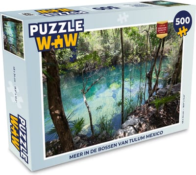 Puzzel Meer in de bossen van Tulum Mexico - Legpuzzel - Puzzel 500 stukjes