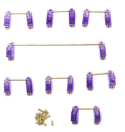 Dailygoods- Toetsenbordstabilisator met Transparante Schaal - Inschroefstabilisatoren 2U/6.25U - Mechanische Toetsenborden - DIY61/64/87/104/108 - Vergulde Roestvrijstalen Draad - Schokbestendig - Mechanisch Toetsenbord