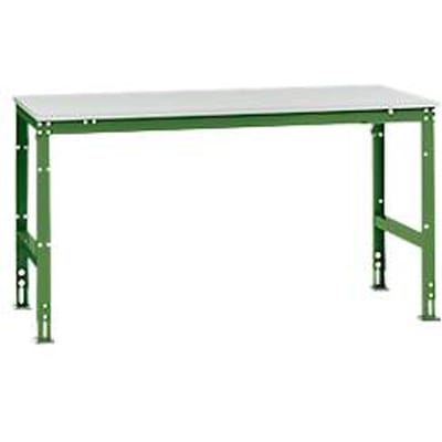 Manuflex werktafel UNIVERSAL Standaard, 1750 x 1000 mm, melamine lichtgrijs, resedagroen