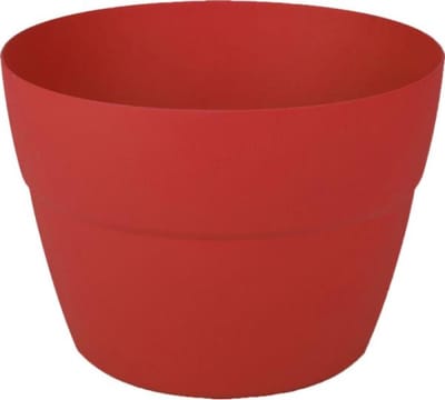 EDA Toscane Bloempot - kunststof - rood - D30 x H21 cm - binnen- en buitenshuis