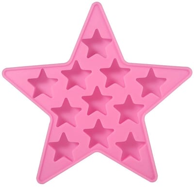 IJsblokjesvormen IJsblokjesschalen Stervorm Coole siliconen ijsblokjes productie gereedschap voor clubbarfeesten Gebruik voor zelfgemaakte taarten, snoep, chocolade, gummy ijs, bun (roze)