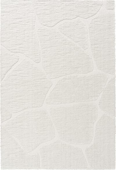 Rugsman Kyoto 014.0067.6191 Vloerkleed - 160 x 230 cm - Wit - Rechthoekig - Polyester - Woonkamer, Slaapkamer - Effen, Abstract - Shaggy - Hoogpolig, Scandinavisch, Boho, Modern