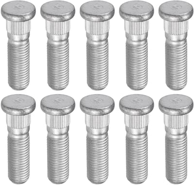 Dailygoods- Wielbout M12x1.5 - Chroomstaal - Getande Bout met Klemkop - 10 Stuks - Zilverkleurig - Directe Vervanging - Wielmoer