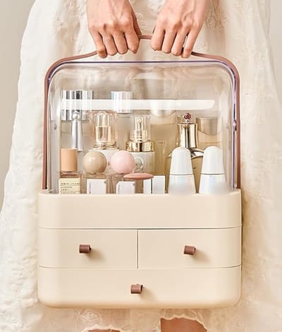 Unyqoos ® Stijlvolle Make-up Organisator met Schuifladen en Deksel voor Slaapkamer en Badkamer