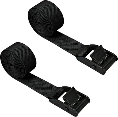 Set van 2 Korte Spanbanden 2 meter - Robuuste Ratelbanden voor Motor, SUP, Kajak en Bagage (327 kg)