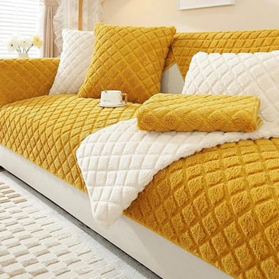 Verdikte Imiteer Schapen Pluche Bankhoes Universele Antislip Bankmat Winter Warm Bankhanddoek Bankkussen voor Woonkamer Thuis A 70x70cm 1pc