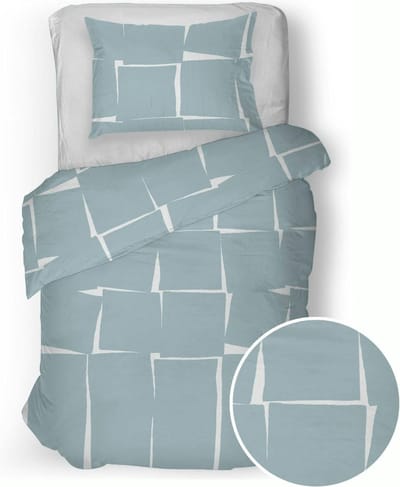 Sleepnight Dekbedovertrek - Blue, White Print Katoen - B 140 x L 220 cm - 1-persoons - 003464-B 140 x L 220 cm