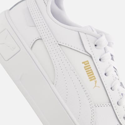 PUMA Carina Street Jr - maat 36 - Meisjes Sneakers - PUMA White-PUMA White-PUMA Gold
