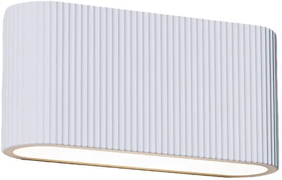 Artdelight - Wandlamp Lille ribbel L 25 cm gips wit