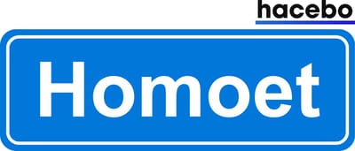 Hacebo - Plaatsnaam Sticker - 29x10 CM - Homoet sticker - Verkeersborden sticker - grappige cadeaus - Homoet