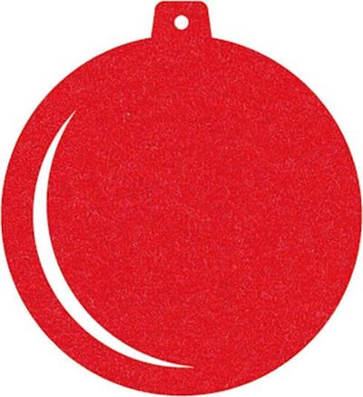 Kerstbal vilt onderzetters - Rood - 6 stuks - ø 10 cm - Kerst onderzetter - Tafeldecoratie - Glas onderzetter - Cadeau - Woondecoratie - Tafelbescherming - Onderzetters voor glazen - Kerst tafelen - Woonaccessoires - Tafelaccessoires