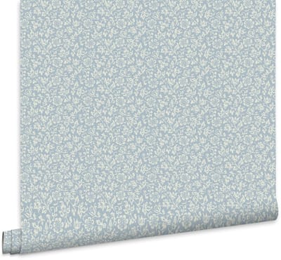 Laura Ashley Sweet Alyssum Behang - Bloemen - 10mx52cm - Blauw