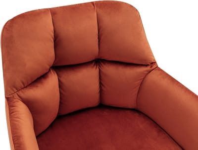 Vente-unique Set van 6 stoelen met armleuningen van velours en metaal - Terracotta - PEGA