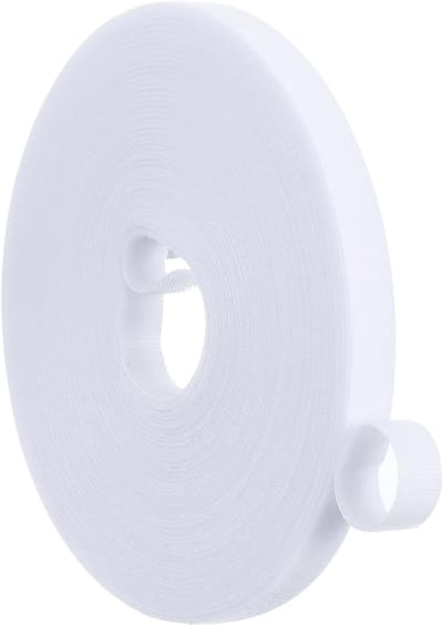 1cm x 10m Haak en Lussentape, Dubbelzijdige Nylon Strips, Herbruikbare Kabelbinders voor Thuis en Kantoor, Wit