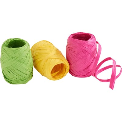 VBS Raffia papieren lint, set van 3
