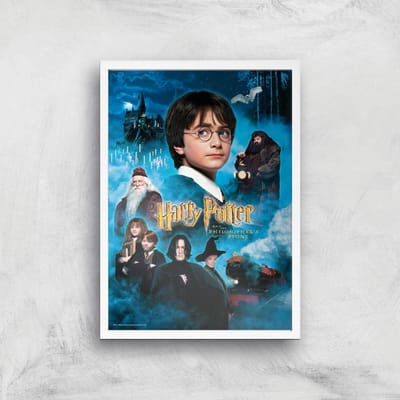 Harry Potter and the Philosopher's Stone Giclee Art Print - A4 - White Frame
