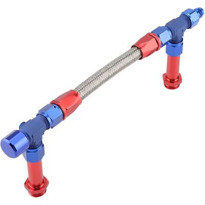 AN8 Gevlochten Dubbele Toevoer Brandstofleiding Kit Carburateur Fittings voor 4150 Gebaseerde Carburateur met AN6 Adapter