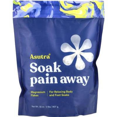 Asutra, Soak Pain Away, magnesiumvlokken, 2 lbs (907 gram)