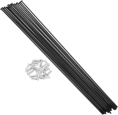 20 Set 14G Rechte Pull Fiets Spaken 241mm voor Carbon en Stalen Wielen - Zwart, Duurzaam en Lichtgewicht
