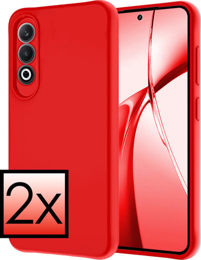 Hoesje - 2 Stuks - Geschikt voor OnePlus Nord CE4 - Sterk & Shockproof - Case Siliconen - Back Cover - Telefoon Hoes - Rood