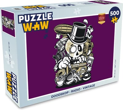 Puzzel Doodskop - Radio - Vintage - Legpuzzel - Puzzel 500 stukjes