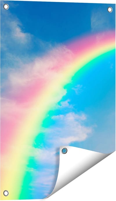 Gards Tuinposter Regenboog - 40x60 cm - Tuindoek - Tuindecoratie - Wanddecoratie buiten - Tuinschilderij