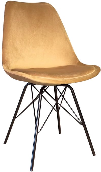 Eetkamerstoel Viga bruin velvet eetstoel zetel