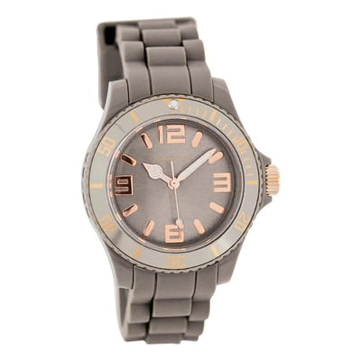 OOZOO Timepieces - Taupe horloge met taupe rubber band - JR256