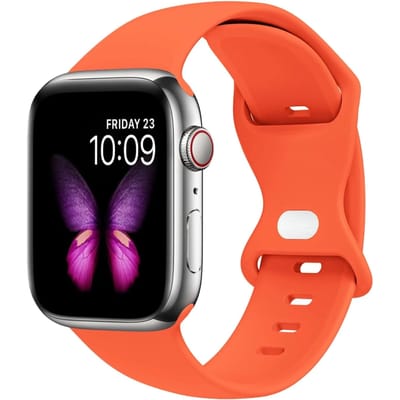 Strap-it Classic Siliconen bandje - Geschikt voor Apple Watch Series 1/2/3/4/5/6/7/8/9/10/11/SE/SE2/SE3 - Oranje - Bandje siliconen sport loop - iWatch sportbandje voor kleine maat: 38 / 40 / 41 / 42mm