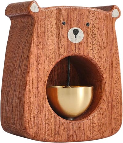 Decoratieve deurbel - Houten beer - Kinderkamer decoratie - Interactief leergereedschap - 75 x 35 x 9 cm - Houtkleur