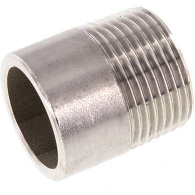 R 3/4'' Buitendraad x 26.9mm RVS Pijpnippel met Las uiteinde 20 Bar DIN 2982 - 30mm
