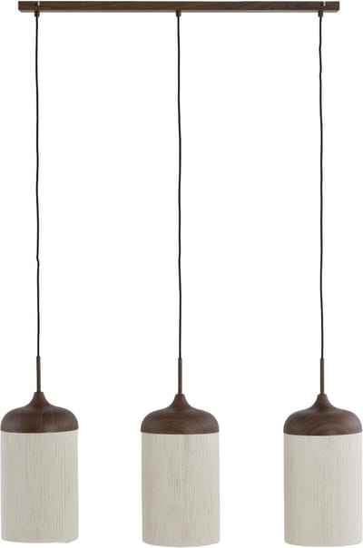 Light & Living Hanglamp Dania - Bruin/Crème - 90x22x32cm - 3L - Modern - Hanglampen Eetkamer, Slaapkamer, Woonkamer