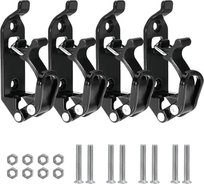 Set van 4 Schepbeugels voor Dakdragers - Wandmontage Beugel, Klem en Rubber Clips voor Offroad en Bootgebruik