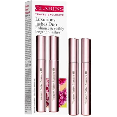 CLARINS CLARINS WONDER PERFECT 4D BLACK MASCARA DUO SET 2X 8ML WONDER PERFECT 4D BLACK MASCARA