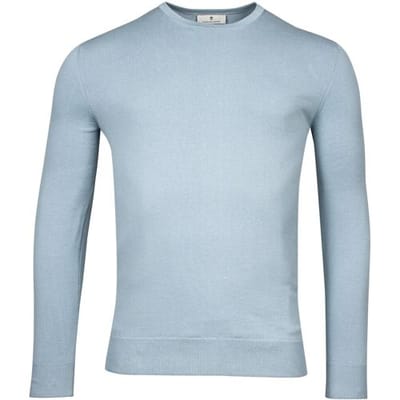Thomas Maine Trui Crew Neck Single Knit Licht Blauw / male