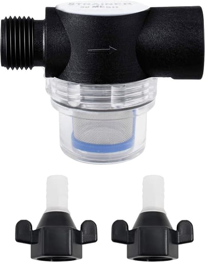 Dailygoods- Filterzeef Universeel - Roestvrijstalen Zeef - Waterfilter voor Waterpompen - Inbouwfilter voor Camper - Duurzaam en Lichtgewicht - 7,6 x 3,6 cm