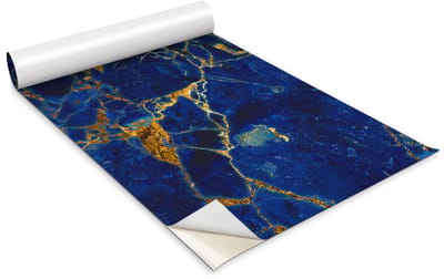Wallfluent Meubelfolie - Marmeren zee Meubelsticker - 100 cm x 50 cm - Blauw Meubelfolie - Plakfolie Meubels - Zelfklevende Meubelwrap - Decoratieve Folie - Meubel Make-Over - Plakfolie Mat