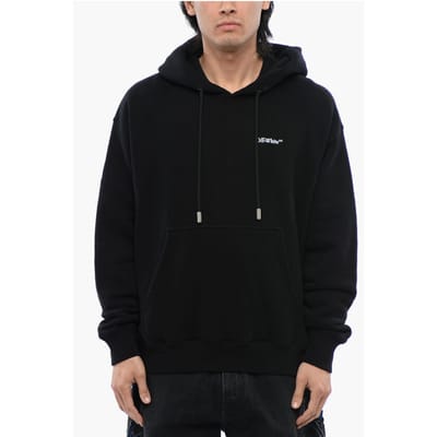 Geborstelde katoenen Skate Fit TATTOO ARROW Hoodie in zwart