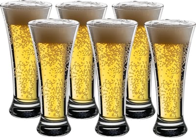 Secret de Gourmet Bierglazen - Flutes/Vaasje - transparant glas - 6x stuks - 320 ml - Oktoberfest - Feest - Cadeau