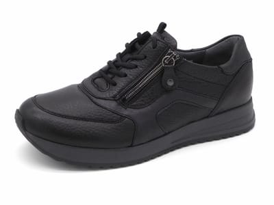Waldläufer Dames Sneaker - 752002-200-001 Zwart - Wijdte H - Maat 8 (42)