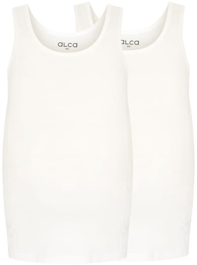 Alca Fashion - Heren Singlet Ronde Hals - Wit 3XL - Grote Maten - 100% Katoen - 2-Pack