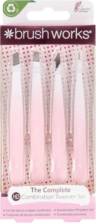 Pincet Set - Ontharingspincet Combinatie - Wenkbrauwen Stylen - 4 Verschillende Punten - 16 x 2 x 7 cm - Wit