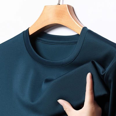 Moerbei Zijde Heren T-shirt Ronde Hals Half Mouw IJs Zijde Jeugd Heren T-shirt Polo Shirt Heren L black