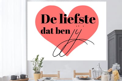 Muurstickers - Sticker Folie - Quotes - Spreuken - Vriendje - Vriendin - De liefste dat ben jij - 160x120 cm - Plakfolie - Muurstickers Kinderkamer - Zelfklevend Behang XXL - Zelfklevend behangpapier - Stickerfolie
